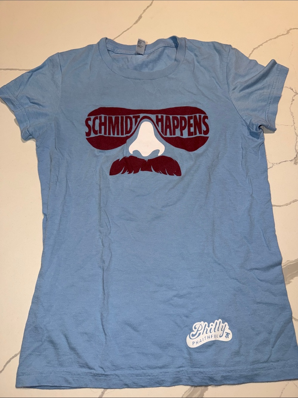 American Apparel Light Blue 'Schmidt Happens' Graphic Tee